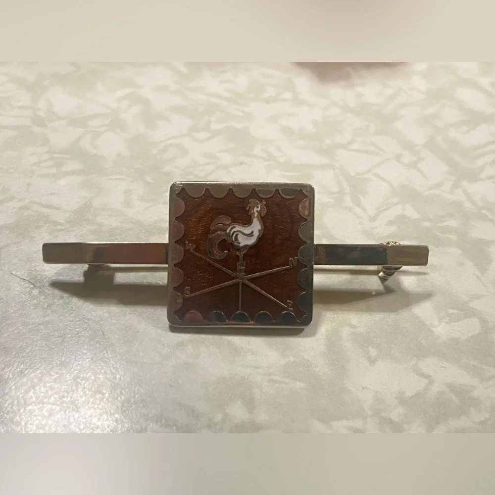 Vintage Rooster Weather Vane Bar Pin #9011